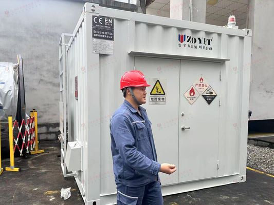 Contenedor personalizado para materiales peligrosos para almacenamiento de químicos con diseño a prueba de fuego